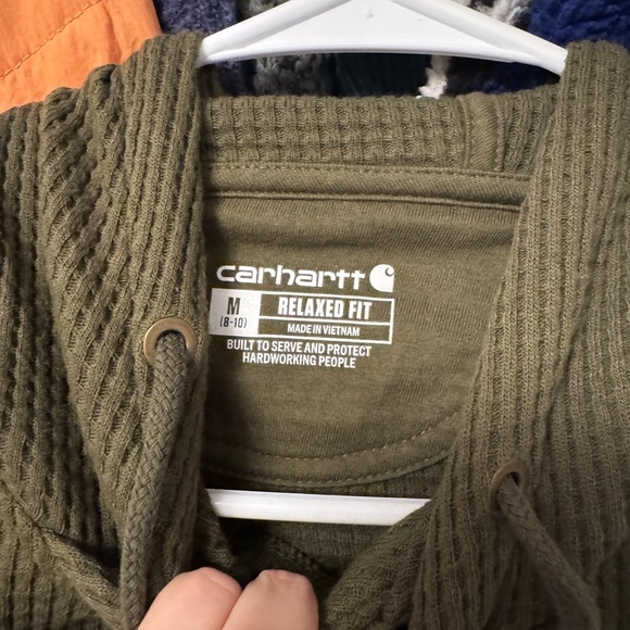 Carhartt Waffle Knit Olive Hoodie - Picture 2 of 2